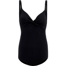 Aquaviva Kadın Siyah Fitilli Violet Dügümlü Mayo