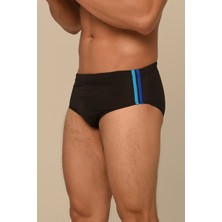 Aquaviva Erkek Siyah -  Saks - Turkuaz  Slip Mayo