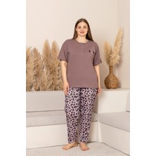 Nisanca %100 Pamuk  Büyük Beden Kısa Kol Kadın Pijama Takımı