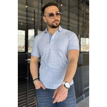 Mishar İtalia Polo Yaka Ön Düğmeli Desenli Likralı Erkek Tişört P-00010291