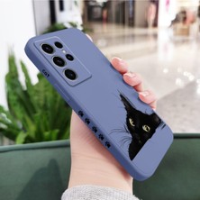 Samsung M2X3 Uyumlu Kara Kedi Desenli Telefon Kılıfı