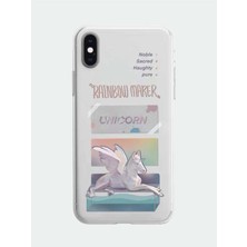 Iphone 12 Mini Uyumlu Soft Renkli Unicorn Desenli Şeffaf Kılıf