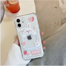 Iphone 14 Max Şeffaf Desenli Kartlıklı Kılıf