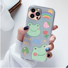 Xiaomi Redmi 10C Uyumlu Küçük Yeşil Kurbağa Desenli Şeffaf Telefon Kılıfı