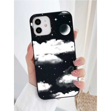 IPHONE 5s Uyumlu Bulut Baskılı Siyah Telefon Kılıfı