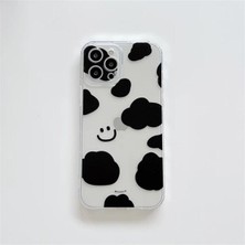 Huawei P30 Lite Smile ve Bulut Desenli Şeffaf Kılıf