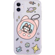 Oppo Reno 2 Kedi Yıldız Uzay Desenli Şeffaf Kılıf