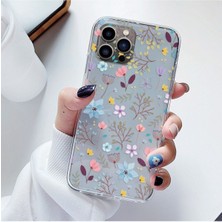Samsung A24 Uyumlu Küçük Renkli Çiçek Desenli Şeffaf Telefon Kılıfı