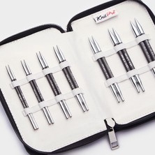 Balım Hobi Knitpro Karbonz Deluxe Değiştirilebilir Misinalı Kısa Uçlu Şiş Seti + Balım Örgü Evi Şiş Ölçer 41632