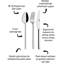 Mercan 6 Kişilik 18 Parça Tatlı Çatal Kaşık Bıçak Takımı