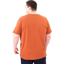 Mode Xl Büyük Beden Erkek T-Shirt Bisiklet Yaka Statue U25027 Tarçın