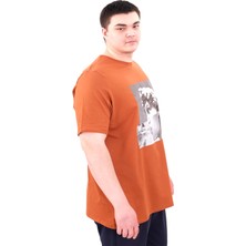 Mode Xl Büyük Beden Erkek T-Shirt Bisiklet Yaka Statue U25027 Tarçın