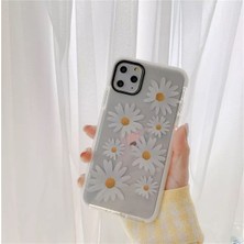Iphone 11 Pro Max Papatya Desenli Kenarlıklı Şeffaf Kılıf