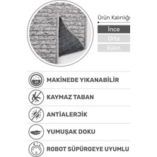 Lidya Bukle Gri Jüt Çizgili Halı – Kaydırmaz, Kadife Dokulu, Kolay Temizlenebilir, Hijyenik ve Modern Tasarım