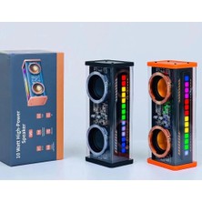 Populermarketim - Şeffaf Mecha Müzik Tws Stereo Rgb Işıklı Hoparlör Kablosuz Bluetooth 5.0 Taşınabilir Hoparlör V9