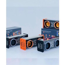 Populermarketim - Şeffaf Mecha Müzik Tws Stereo Rgb Işıklı Hoparlör Kablosuz Bluetooth 5.0 Taşınabilir Hoparlör V9