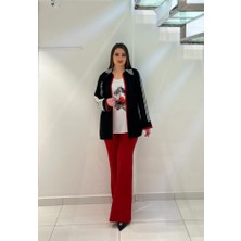 Büyük Beden Beli Lastk Detaylı ve Çift Cepli Pantolon