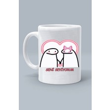 Aşık Çift Seni Seviyorum Love Kalp Baskılı Beyaz Kupa Bardak