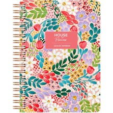 Color Botanical Spiralli Defter Kareli Kırmızı 17X24 cm