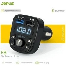 Jops F8 Fm Transmitter Bluetooth Radyo Araç Kiti Flash Takılabilir USB Hızlı Şarj