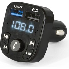 Jops F8 Fm Transmitter Bluetooth Radyo Araç Kiti Flash Takılabilir USB Hızlı Şarj