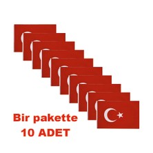 Türk Bayrağı 30X45 cm Alpaka Kumaş - 10 Adet