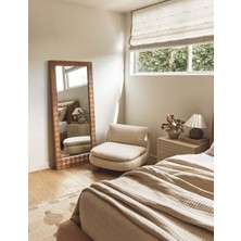 190 x 80  cm  Doğal Ahşap Oyma Dekoratif Boy Aynası - Yatay Dikey Kullanıma Uygundur