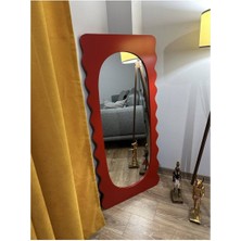 Eşsiz Dalgalı Ahşap Çerçeveli Boy Aynası - 180 x 70  cm