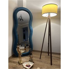 Dalga Desenli Kumaş Çerçeveli Boy Aynası 1 - 180 x 70  cm