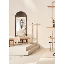 200  cm  Iskandinav Dekoratif Duvar Boy Aynası-Doğal Ahşap Masif Çerçeveli