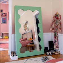 180  cm  Dalga Desenli Dekoratif Duvar Boy Aynası