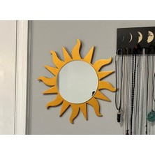 Güneş Desenli Masaüstü Makyaj Aynası - Tatlı Duvar Dekor Aynası - (Renk Opsiyonu MEVCUT)-45 x 36  cm