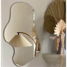 100  cm  Asimetrik Duvar Dekorasyon Aynası - Konsol Üstü Salon Dekorasyon AYNASI-495