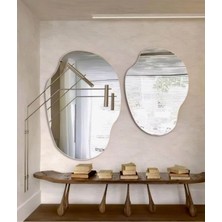200  cm  Asimetrik Duvar Dekorasyon Aynası - Konsol Üstü Salon Dekorasyon Aynası (Tek FIYATIDIR)-242