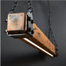 200  cm  Modern Tasarımlı Dekoratif Aydınlatma Avizesi -Doğal Masif Ahşap Iç Mekan Aydınlatması