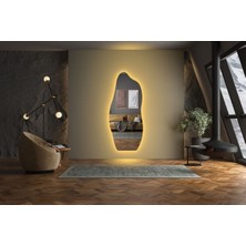 150  cm  Ledli Dalgalı Dekoratif Duvar Boy Aynası