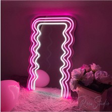 150  cm  Ledli Desenli Dekoratif Duvar Boy Aynası