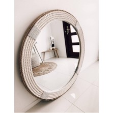 Hasır Halat Çerçeveli Yuvarlak Boy Aynası - 110  cm  (1)