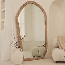 Doğal Ahşap Asimetrik Boy Aynası - Modern Bohem Boy Aynası - Pinterest Boy Aynası