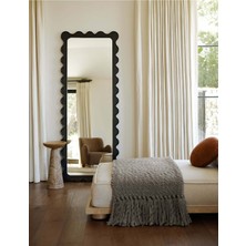 190 x 80  cm  Ahşap Çerçeveli Dekoratif Boy Aynası - Siyah