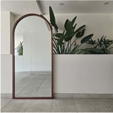 190 x 90  cm  Doğal Ağaç Çerçeveli Özel Dekoratif Boy Aynası - Ceviz