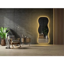 170  cm  Ledli Dalgalı Dekoratif Duvar Boy Aynası