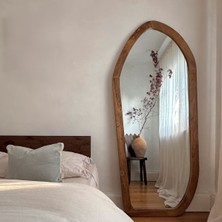 Doğal Ahşap Asimetrik Boy Aynası - Modern Bohem Boy Aynası - Pinterest Boy Aynası
