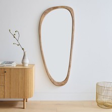 170 x 70  cm  Asimetrik Doğal Ahşap Çerçeveli Dekoratif Özel Boy Aynası - 3