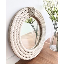 Hasır Halat Çerçeveli Yuvarlak Duvar Aynası - 40  cm  (8)