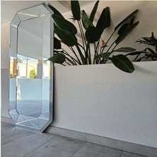 200 x 100  cm  Geometrik Boy Aynası - Özel Tasarım El Işçiliği Geometrik 3D Boy Aynası
