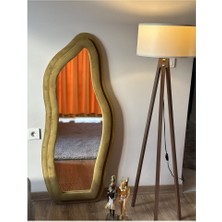 Asimetrik Desenli Kumaş Çerçeveli Boy Aynası - 180 x 70  cm