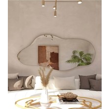 130  cm  Asimetrik Duvar Dekorasyon Aynası - Konsol Üstü Salon Dekorasyon Aynası-4