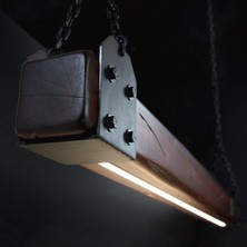 180  cm  Modern Tasarımlı Dekoratif Aydınlatma Avizesi -Doğal Masif Ahşap Iç Mekan Aydınlatması