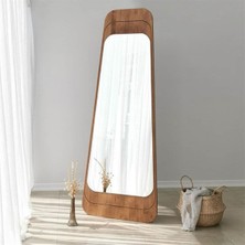 160  cm  Asimetrik Dekoratif Duvar Boy Aynası-Doğal Ahşap Masif ÇERÇEVELI(ÖZELLEŞTIRILEBILIR)-225